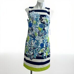 Eliza J Shift Nautical shell Dress size 6 blue green Coast NWT